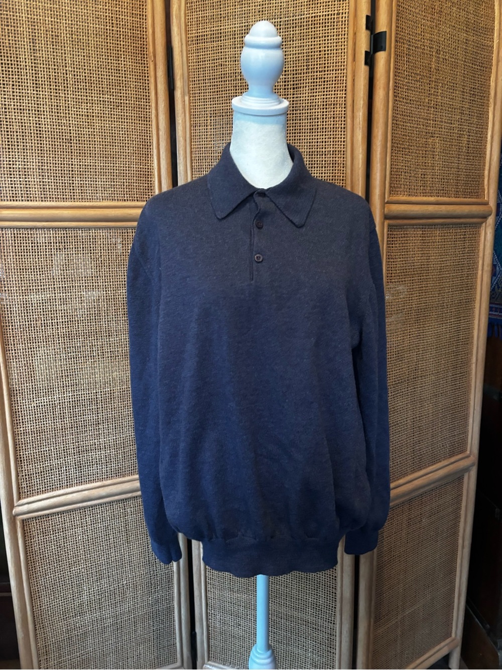 Nordstrom Men's Purple Knit Polo Sweater